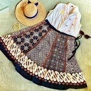 Plus Size batik cotton circle skirt-36”W